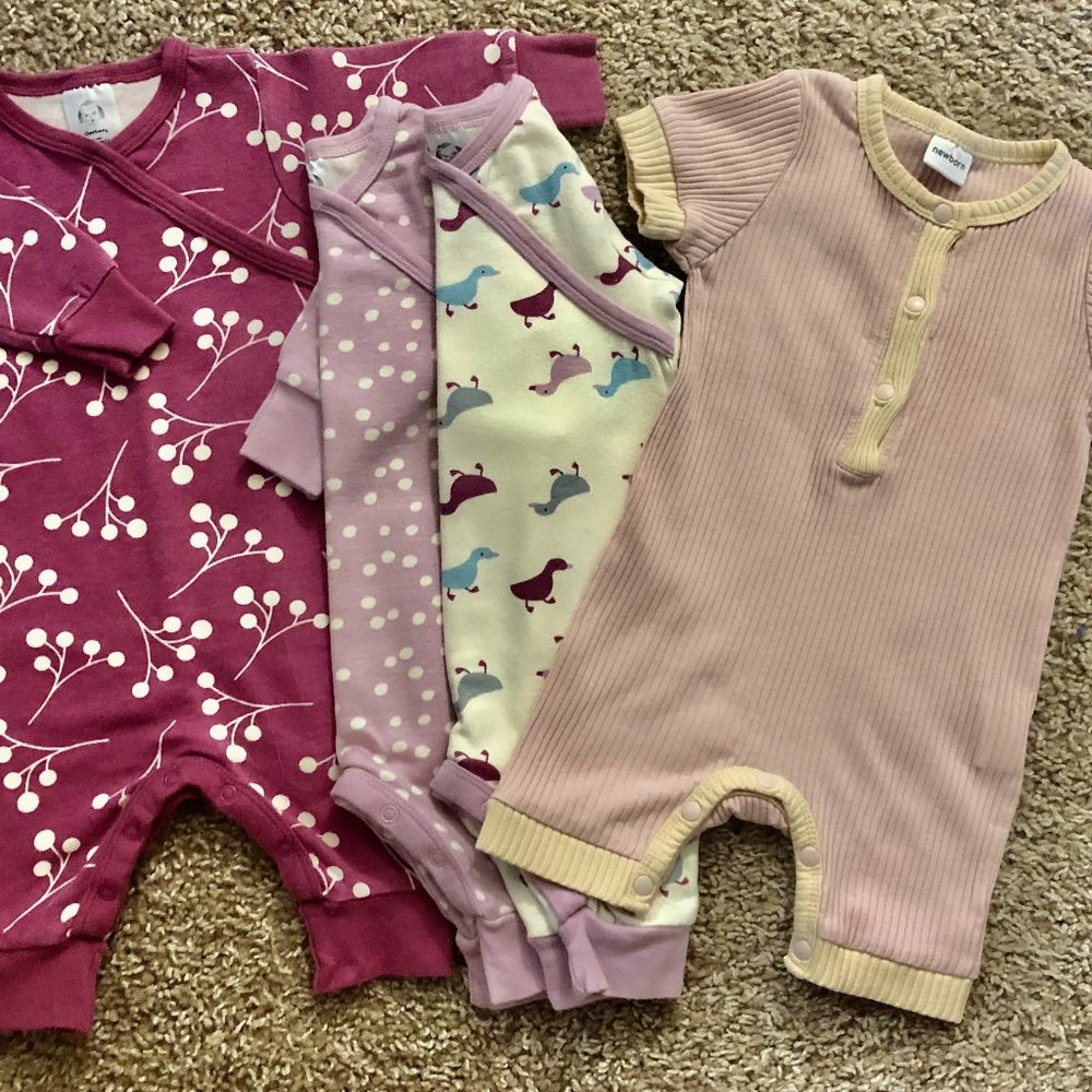4 Newborn Baby One-Piece Jumpsuit Coveralls